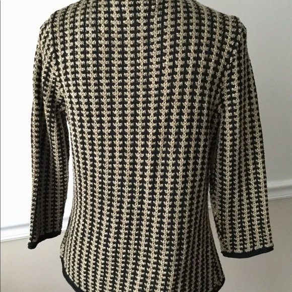 Jones New York Black and Metallic Gold Cardigan PM - Picture 4 of 8